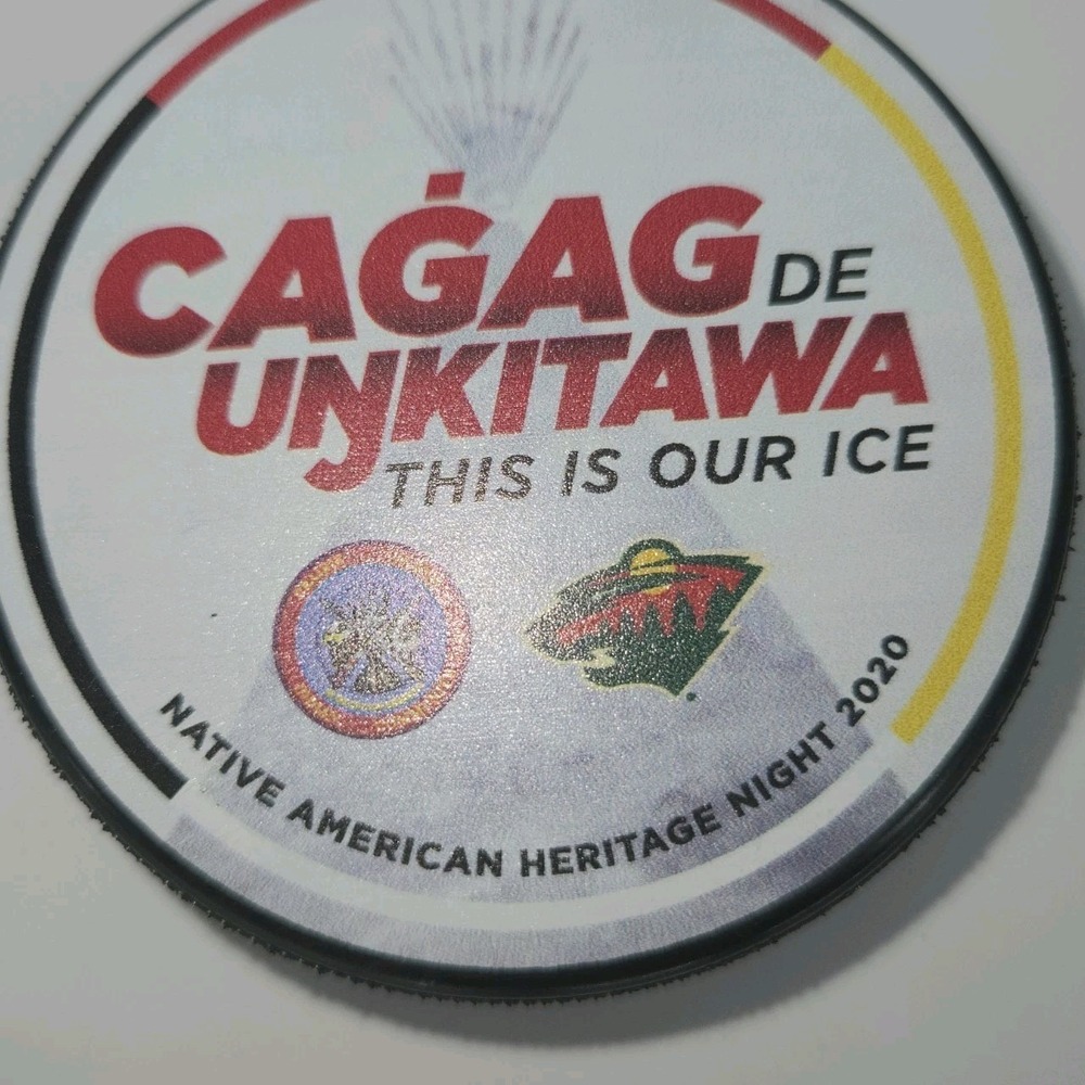 2020 Native American Heritage Night Minnesota Wild Hockey Puck SGA #500 - Picture 4 of 10